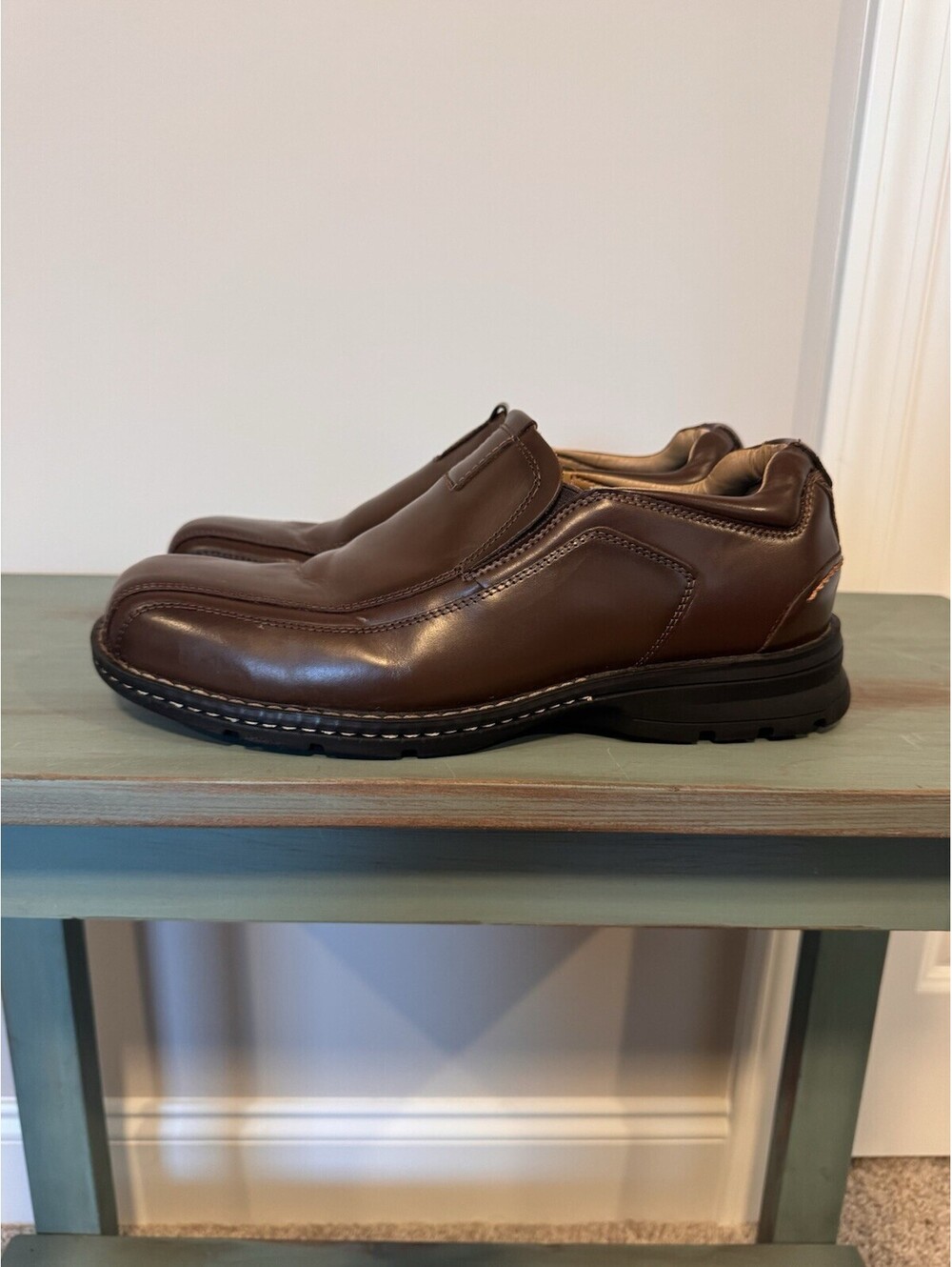 Men's Dockers Loafers Dark Brown Slip On Size 11.5 Adidas Inserts